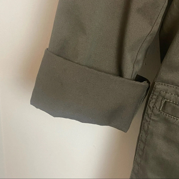 JJill Army Green Utility Blazer Jacket Coat Size XS Classic Capsule Staple - Picture 11 of 13